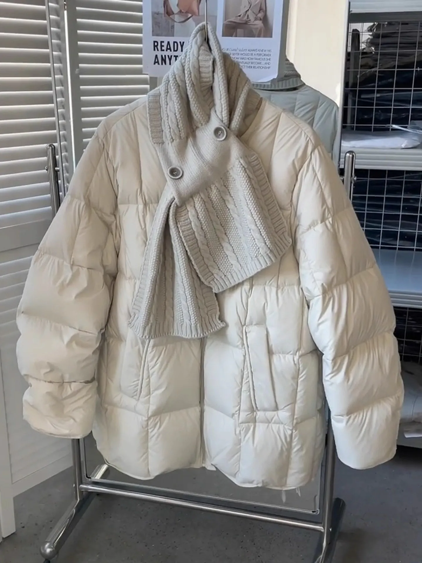 حجم كبير الكورية Sle عادية الدافئة القطن Jaet المرأة Faionable الراقية المشاعر لا تكرار تصميم الشتاء ملابس خارجية #5