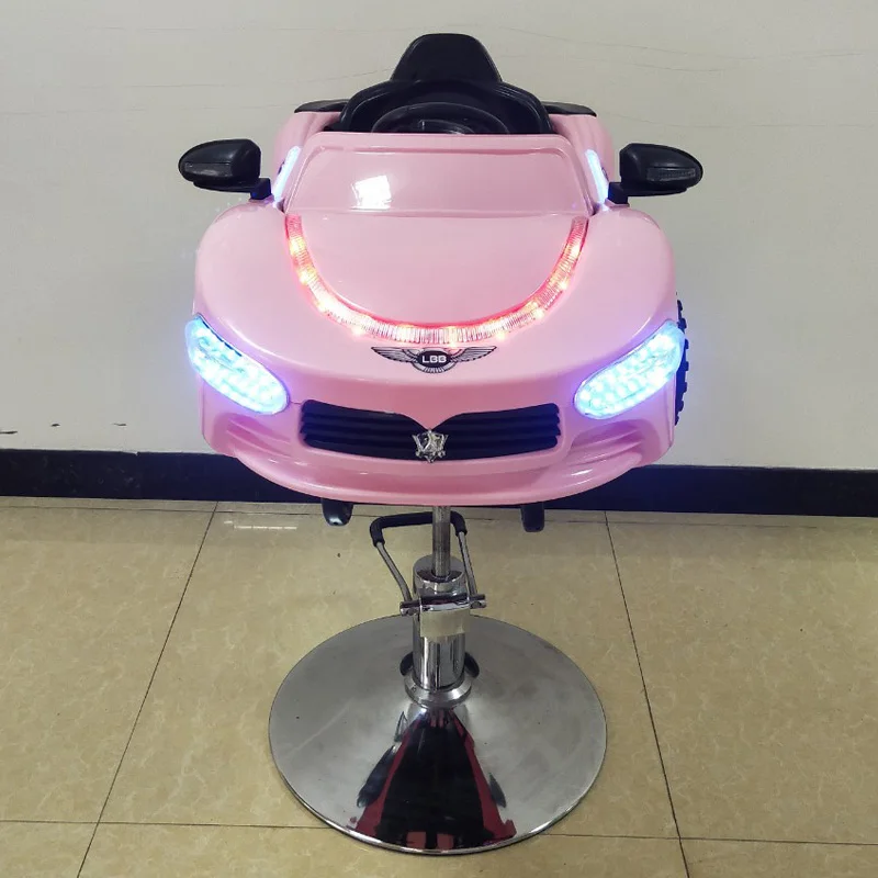 Kids Barber Chair, Car-shaped Children Haircut Chair with Steering Wheel