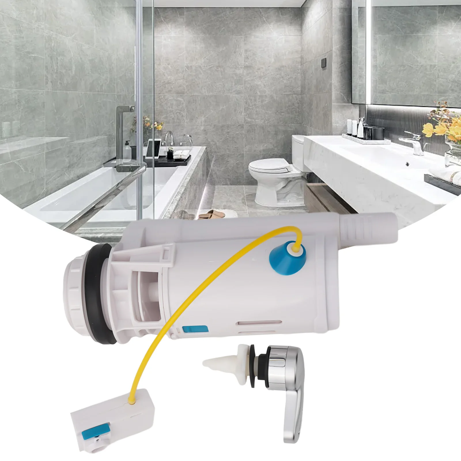 

Control Dual Flush Valve White Wire-controlled Overflow Lever Parts Plastic Toilet Tank Drain Valve High Quality