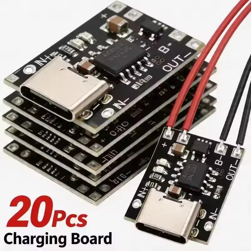 Image of 1-20 Stück TP4056 3,7V Lithium-Batterie Lade- und Entladegerät mit Schutzfunktion Typ-C USB Typ C Li-Ionen-Batterie Ladeboard