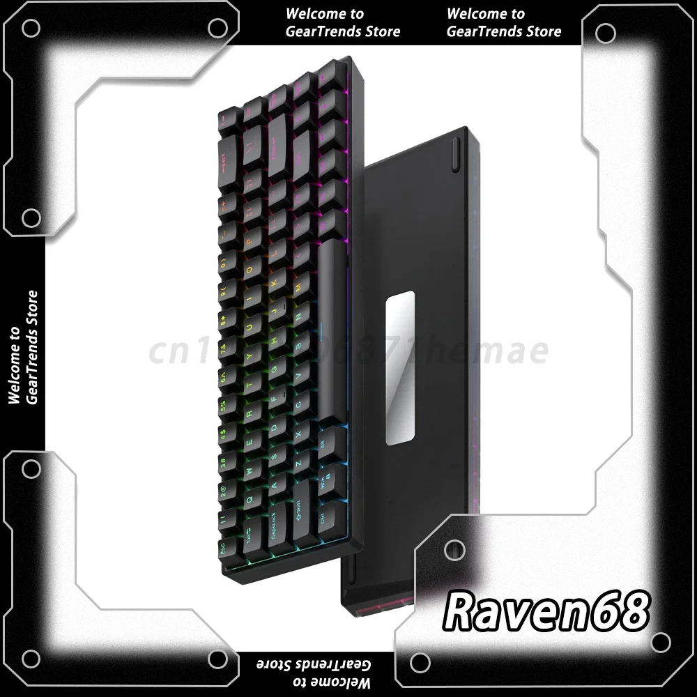 Teamwolf-interruptor magnético Raven68 para Gaming, Teclado mecánico con cable de 68 teclas, disparador rápido, intercambio en caliente, Rgb, Fps