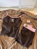 Hello Kitty Women's Leopard Print Camisole & Shorts Pajama Set Summer Cute Sweet Soft Comfy Breathable Home Loungewear - Image 2