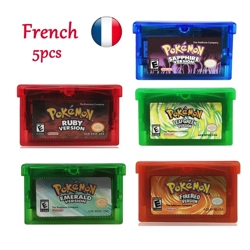 

Новый 32-битный картридж для видеоигр GBA, картридж, карта серии Pokemon, набор с изумрудным перфорированным листовым рубиновым сапфиром и блестящей этикеткой