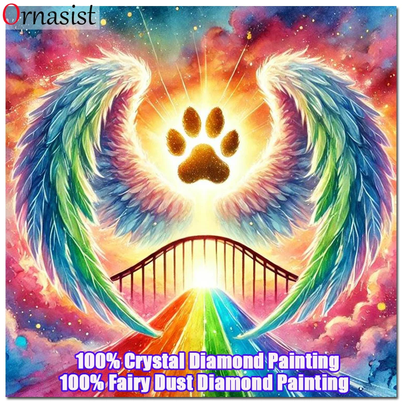 Flügel 100 % Feenstaub Diamant Malerei Mein Engel voller Kristall Diamant Mosaik Kunst Pfoten Diy Kreuzstich Kit Brücke Home Decor Geschenk