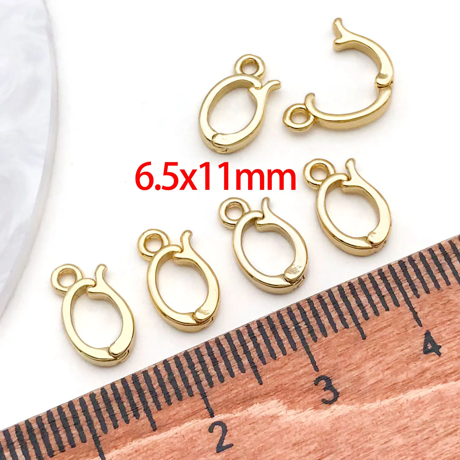 5 قطعة 18 كيلو الذهب الحقيقي مطلي النحاس متمحور السحر محسن الكفالة المشابك ل سوار ذاتي الصنع قلادة أقراط صنع المجوهرات اكسسوارات #2