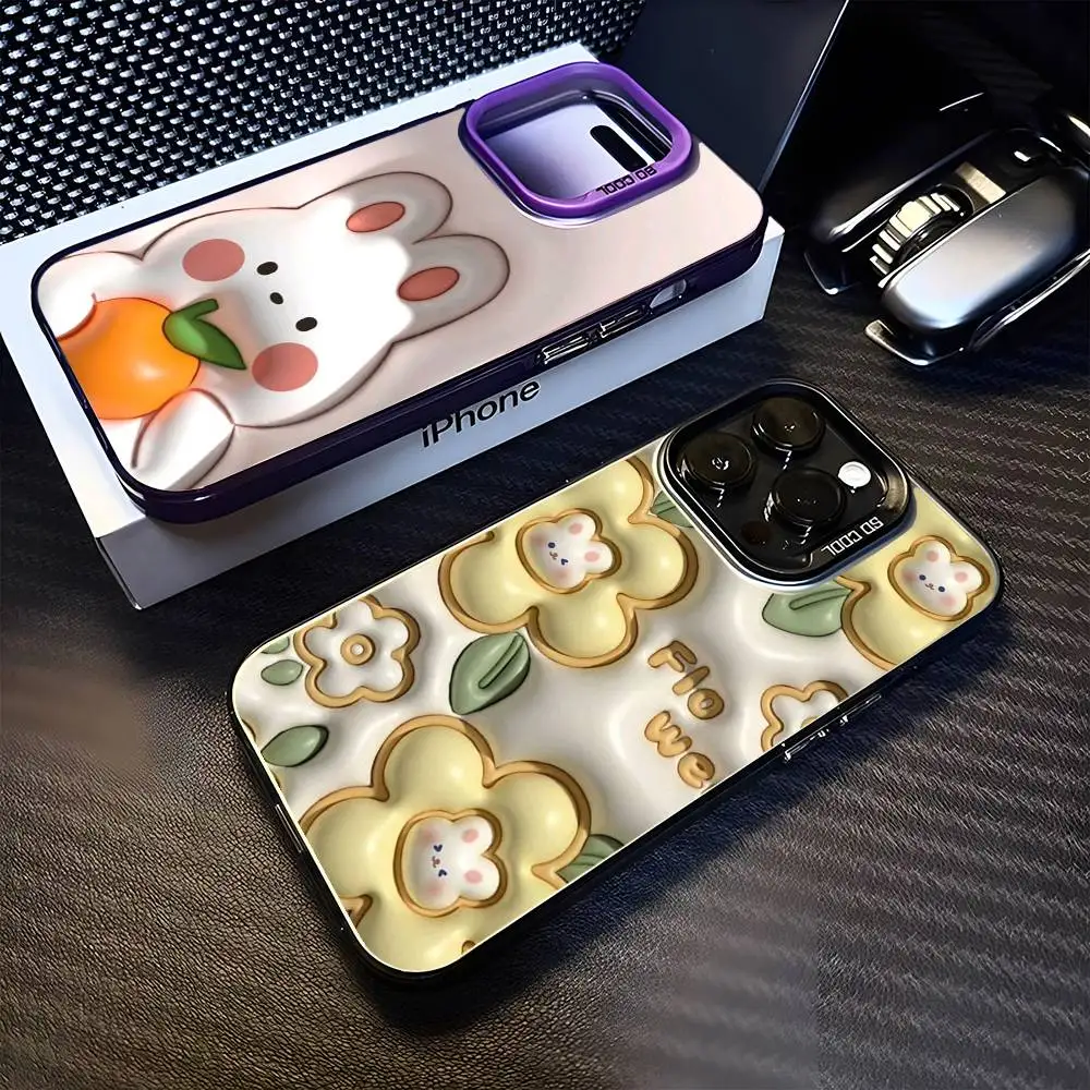

Kawaii rabbit Phone Case For iPhone17,16,15,14,13,12,11 Plus,Pro Max Purple Matte Shockproof Cover