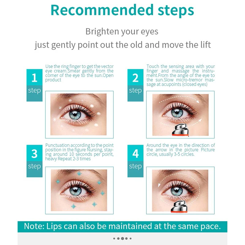 Masajeador de ojos eléctrico, masajeador de vibración antiedad, eliminación de ojeras, masaje de termoterapia portátil para el cuidado de los ojos