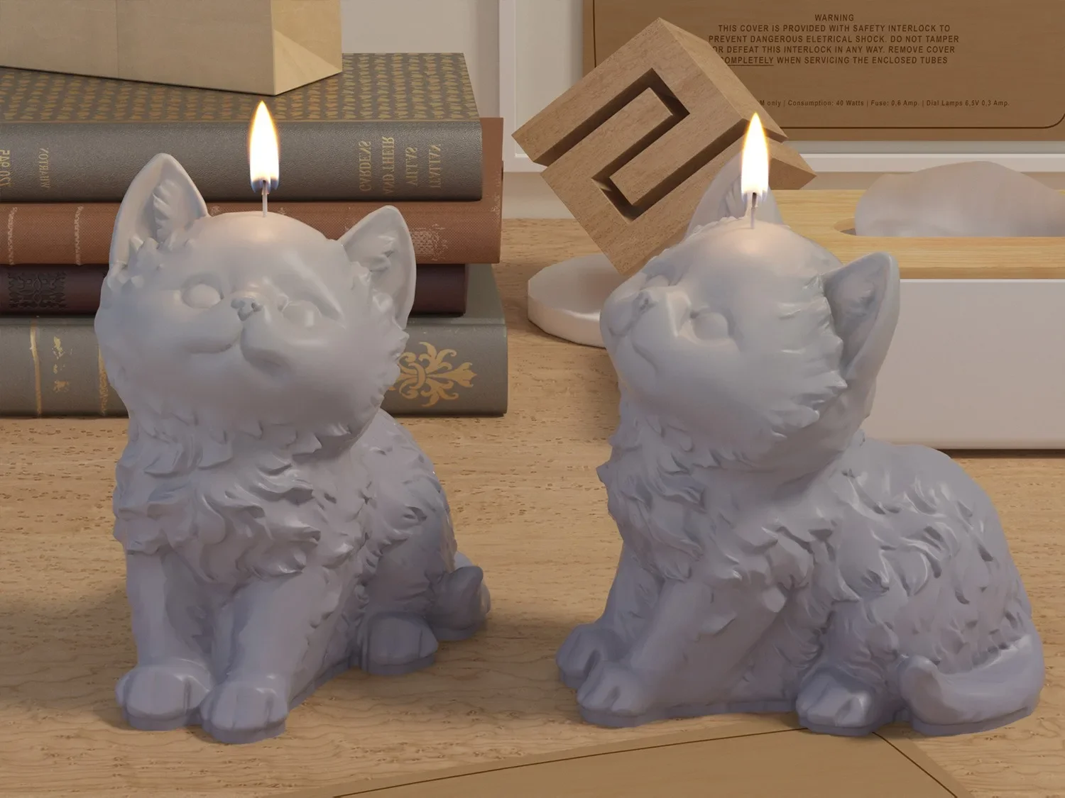 3d Kitten Candle Resin Mold DIY Kitten Candlestick Ornament Gips Mold Crafts Home Decoration