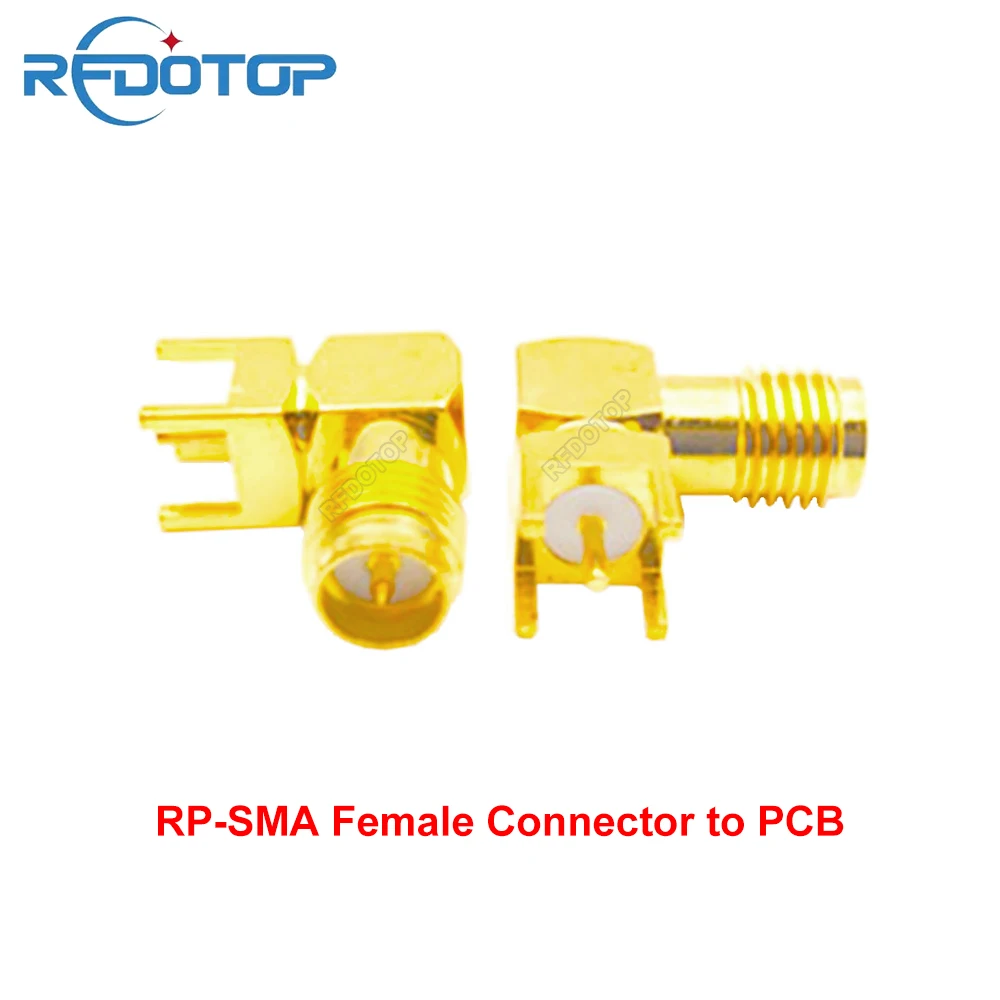 

20PCS/lot 90Degree RPSMA Female Connector Socket PCB Solder Gold Plated PCB Mount RP-SMA Female Jack RF Connector High Quality