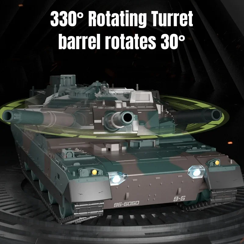 Char RC 40cm 12CH, voiture blindée militaire télécommandée, rappel vibrant avec son LED 1/20, jouet de combat de guerre électrique de Camouflage