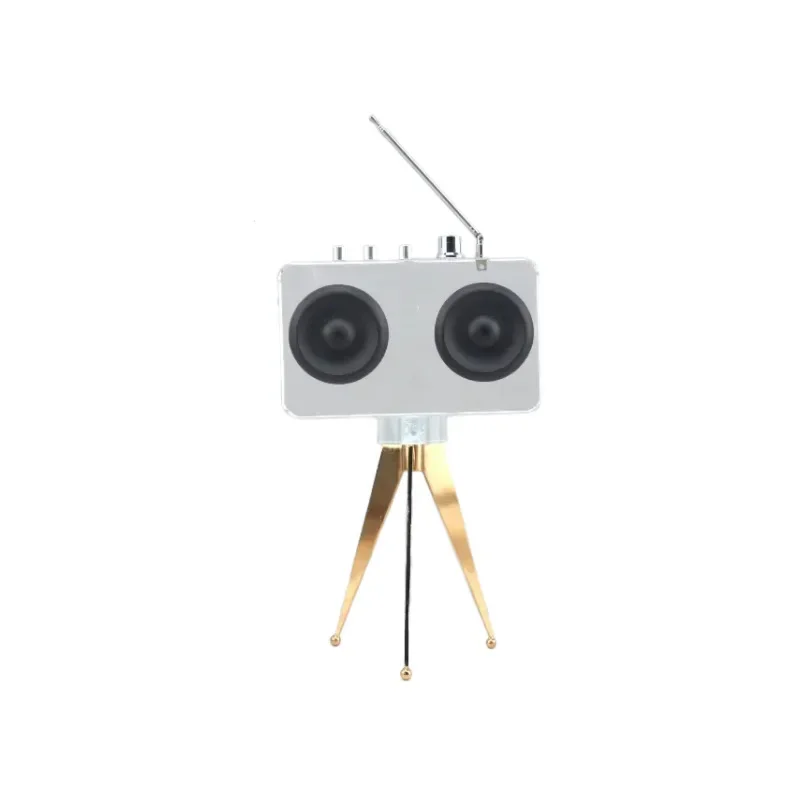 Modern Minimalist Geometry Tripod Crystal Radio Decorative Player Art Ornament TV Cabinet Home Decorations