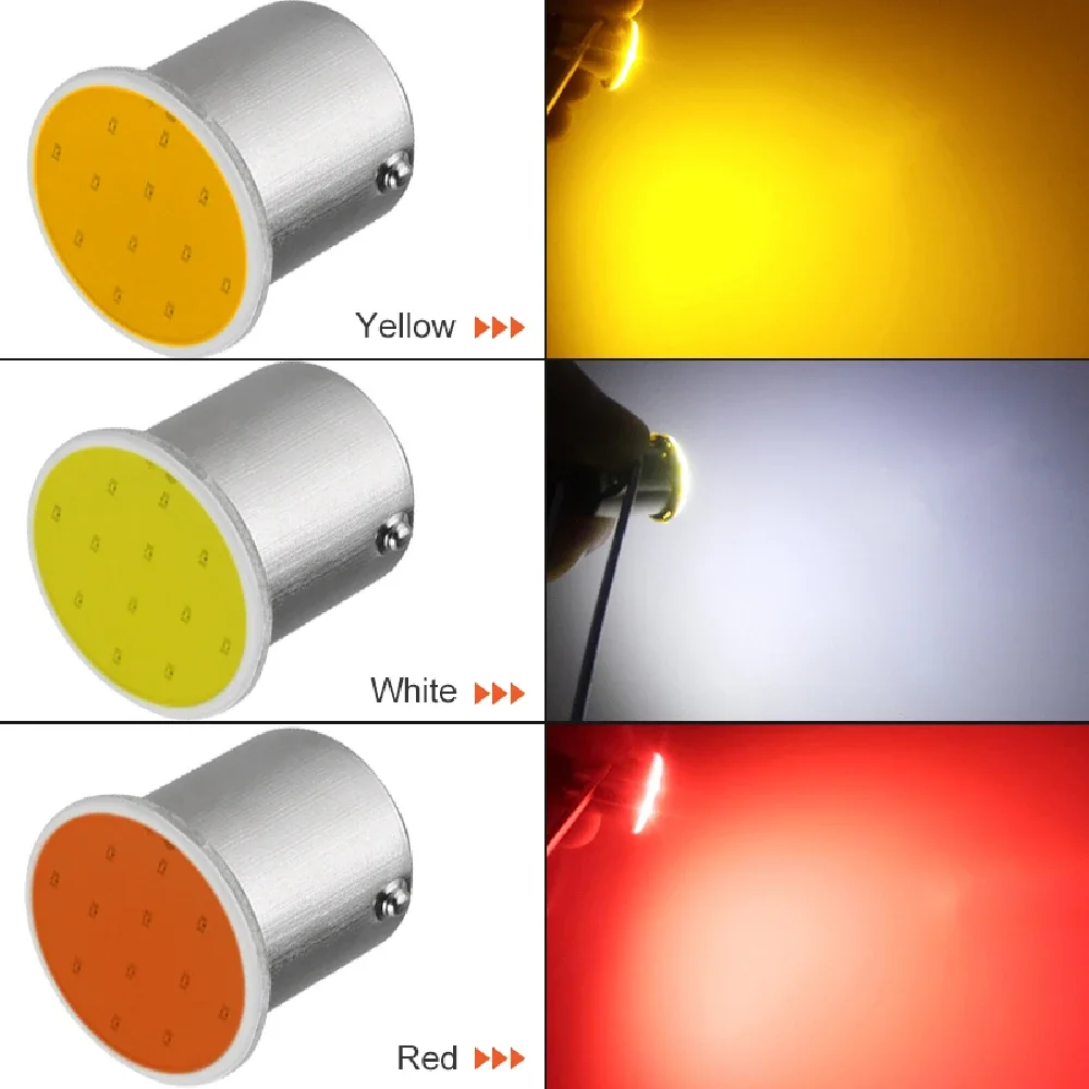 1/4/10 PCS P21W 1156 BA15S 1157 BAY15D COB LED Bulbs Turn Signal Lights 12V 7000K White Car Reverse Backup Parking Brake Lamps image 5