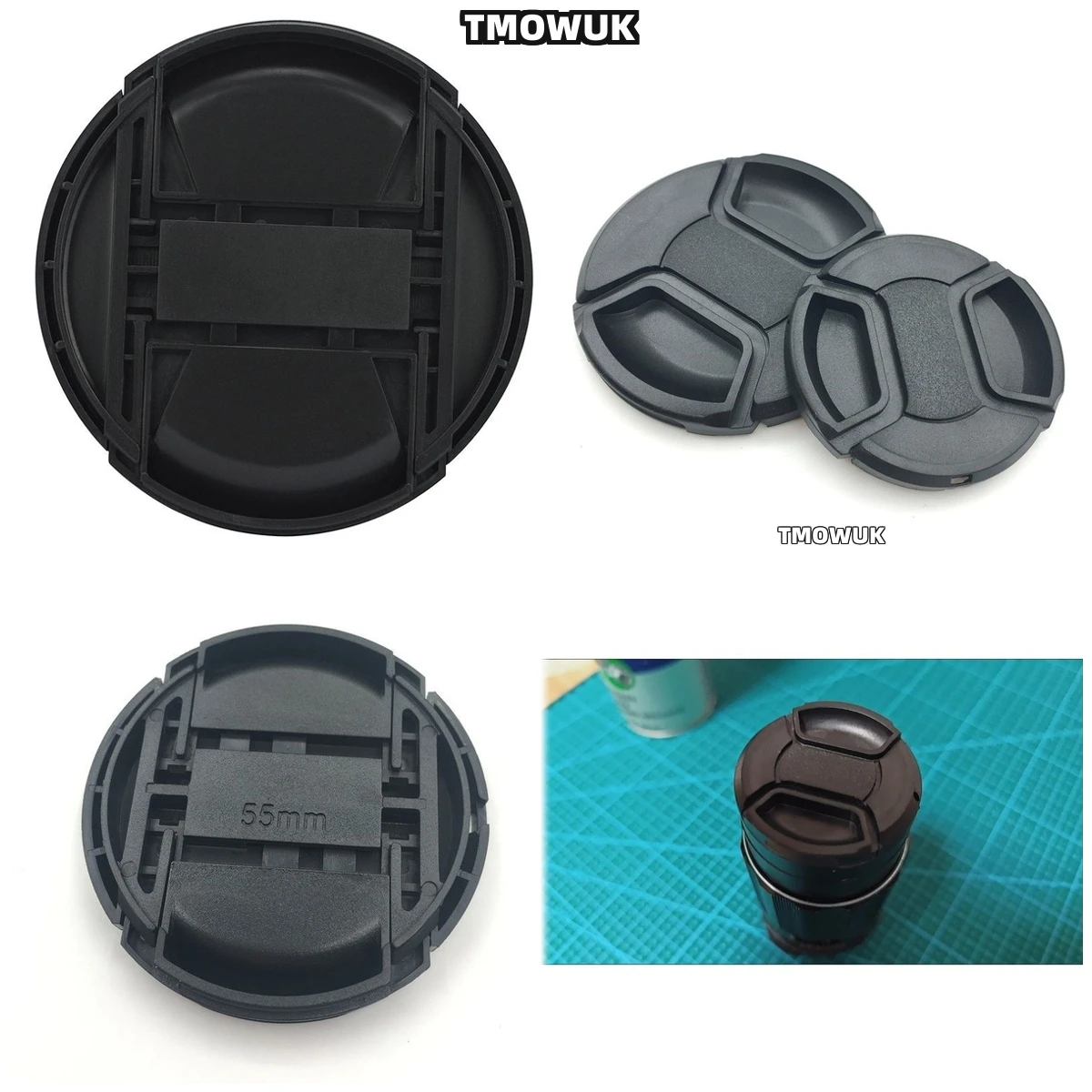 

For Canon EOS R50 V 1Ds Mark III 70D 90D 200D2 M5 Rebel T3 450D Camera Lens Cap Protective Cover Center Pinch Snap-on 49mm 52 55