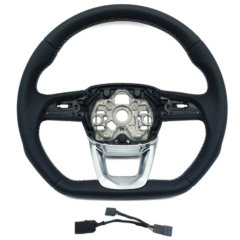 For Audi Q3 S-series semi-perforated white-line steering wheel with hand-off decoder for modification