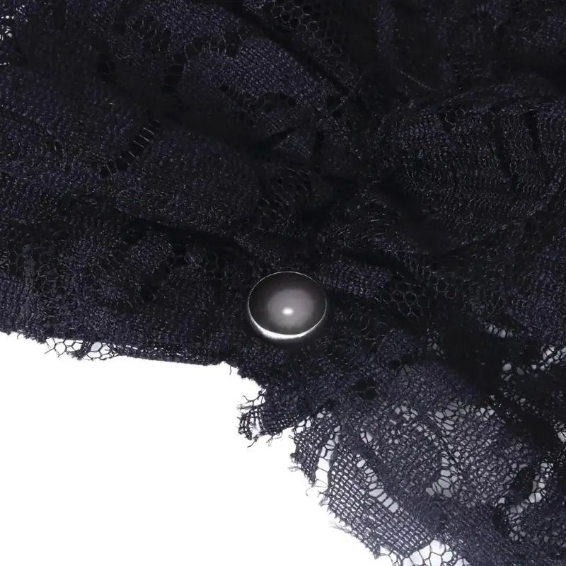 Ruffled Lace Jabot Collar with Multilayered for Masquerades Party Stage Performances Victorian Styles Costume Collar 6XDA