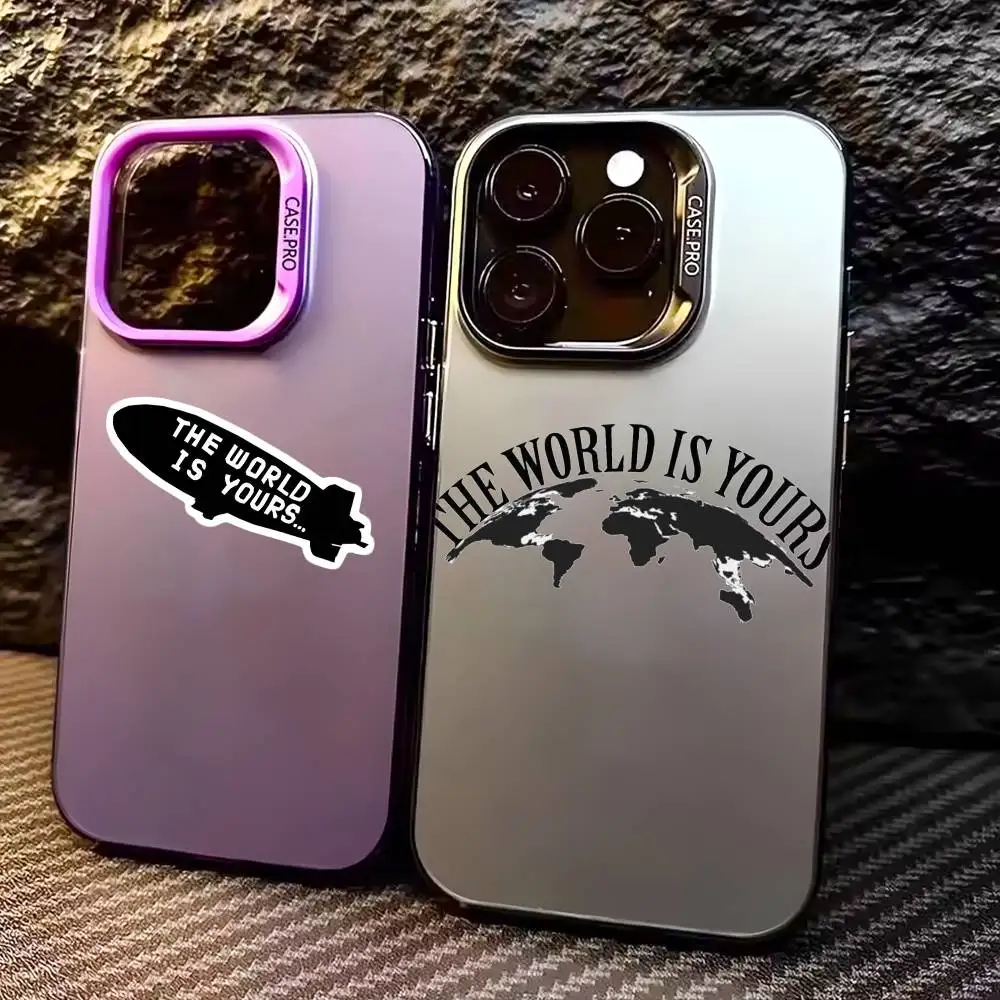 

Colorful Silver Back For IPhone Phone Case - 'The World Is Yours' Scarfaces Compatible with Multiple Models including pro Max