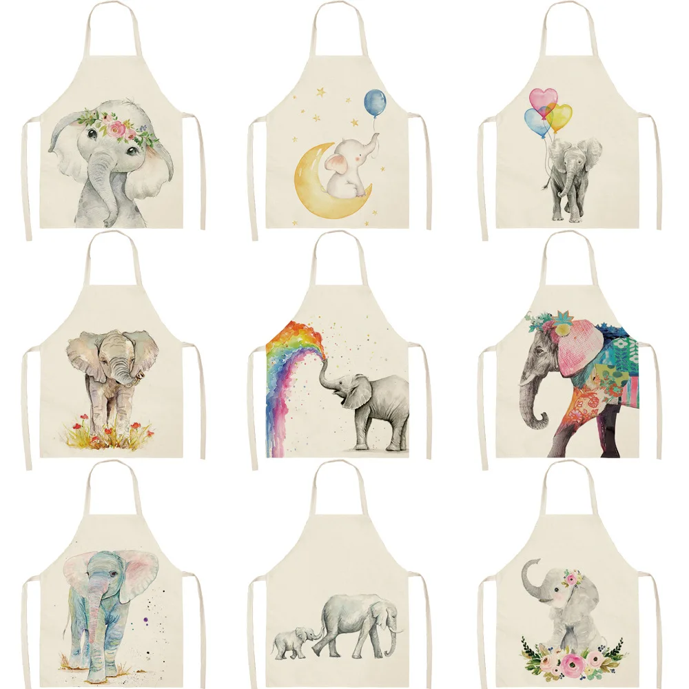 Creative elephant pattern House cleaning Apron for children customizable apron Child apron aprons for women Woman kitchen apron