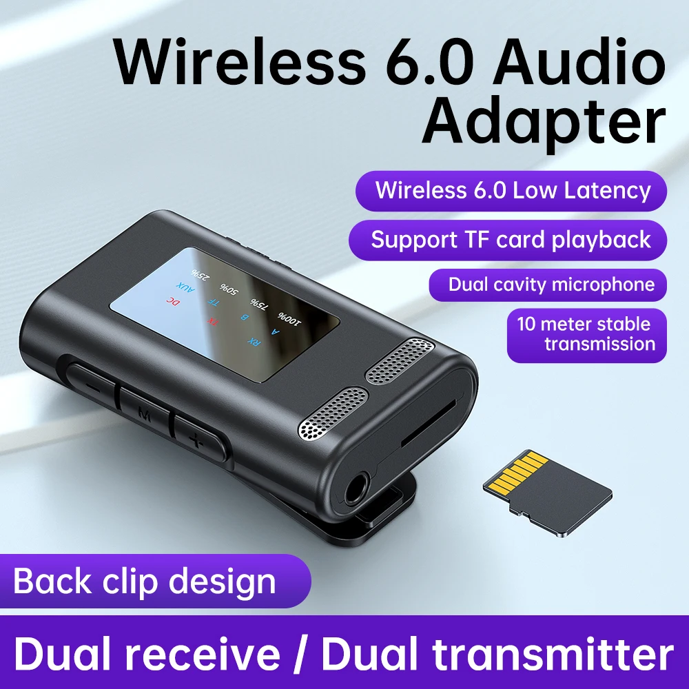 Bluetooth 6.0 2-in-1 Transceiver Wireless Adapter, 3.5mm Audio AUX Adapter, Dual Receiver and Dual Transmitter for Mobile Phone - view 2