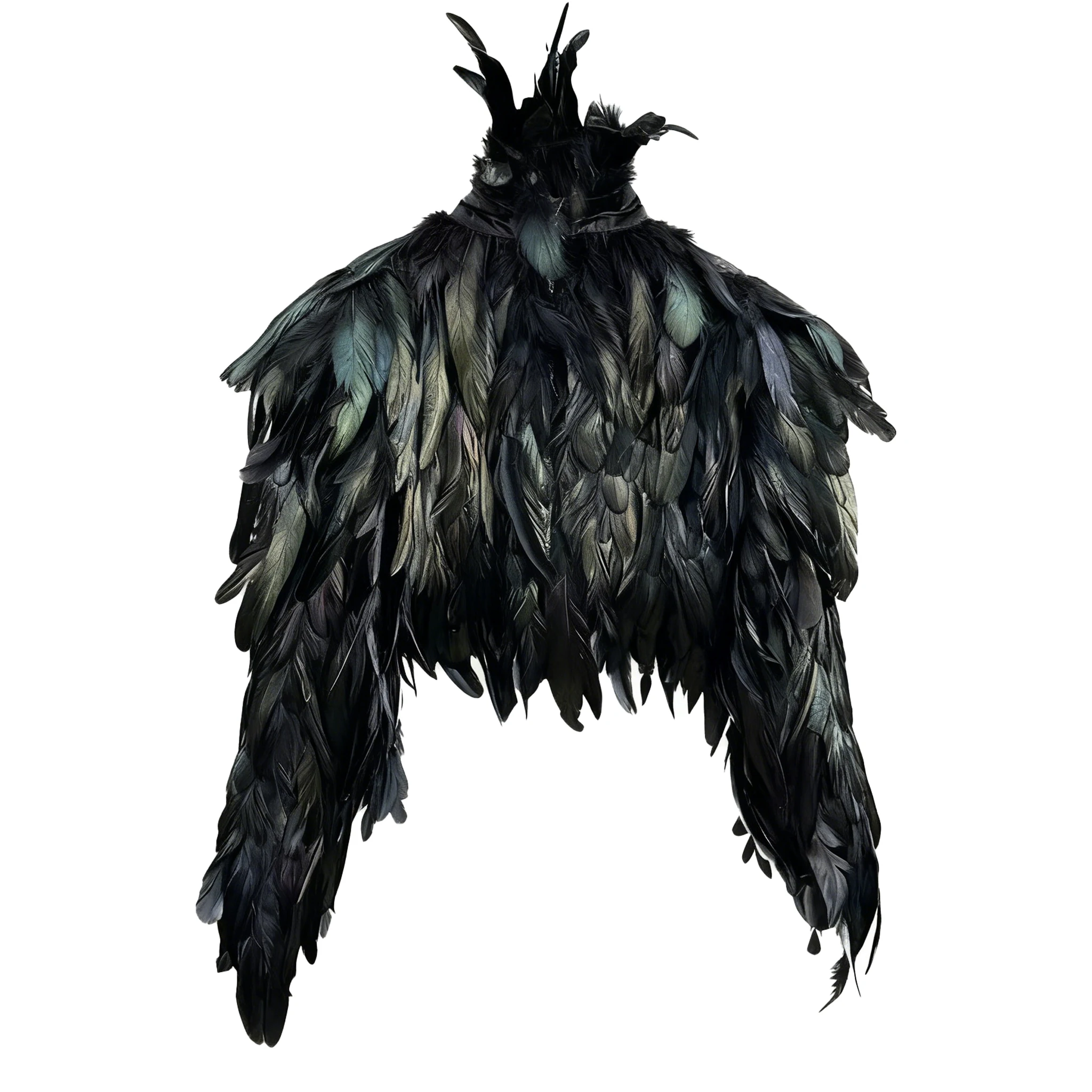 

NIGO Black Iridescent Feather Shoulder Wings Shawl Feathers Decor Soft Comfortable Gothic Cosplay Halloween Party #NIGO9516Z