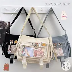 Large Capacity  Nylon Handbags Shoulder Bag Crossbody Bags for Teenager Girls Men Harajuku Messenger Bag Student School Bags