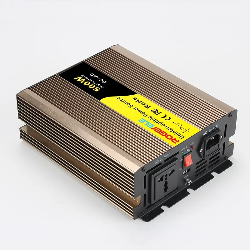 500W Car Inverter, 12V/24V to 220V with USB Charging, Pure Sine Wave Inverter Power Converter