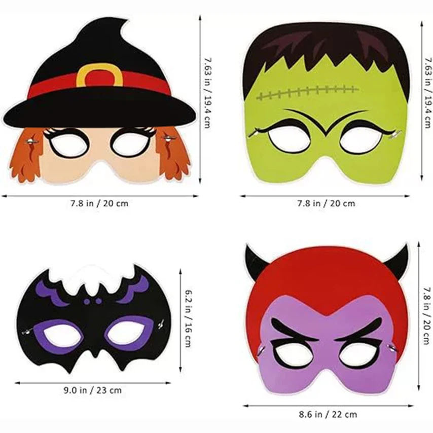 8 sztuk Halloween Frankenstein Zombie Girl Freddy czaszka maska na bal maskowy Cosplay kostiumy imprezowe papierowe maski pół twarzy przebranie