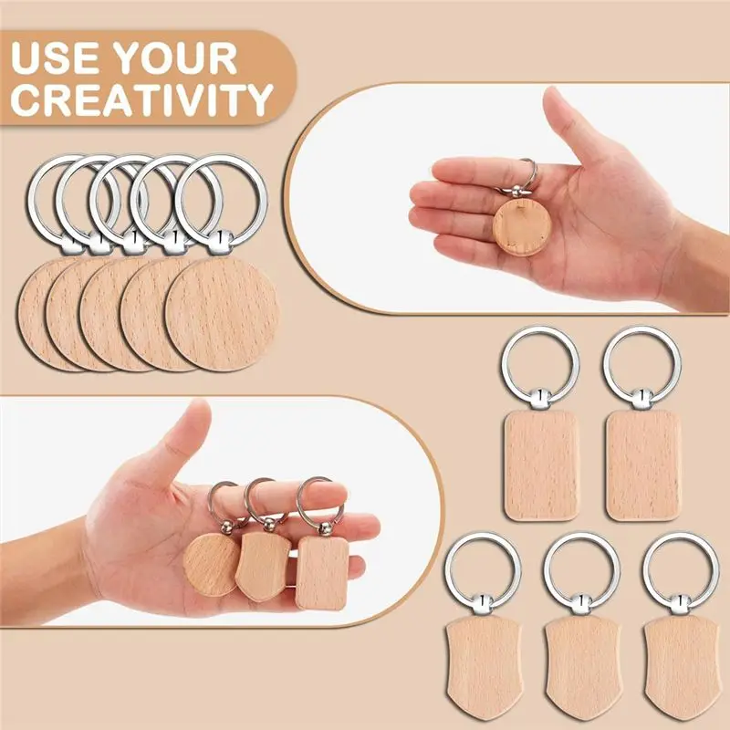 Customer Favorite Laser Engraving Material Blank Wood These Wood Blanks Have Multitude Of Uses, Serving As Keychains, Luggage Ta