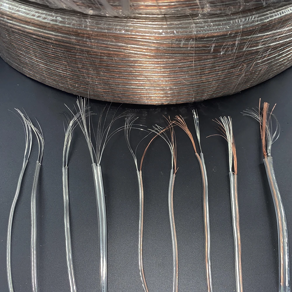 Transparente Paralelo Plano Elétrica Led Lâmpada Titular Fio Prata Chandelier Cabo 2-core 30awg Macio