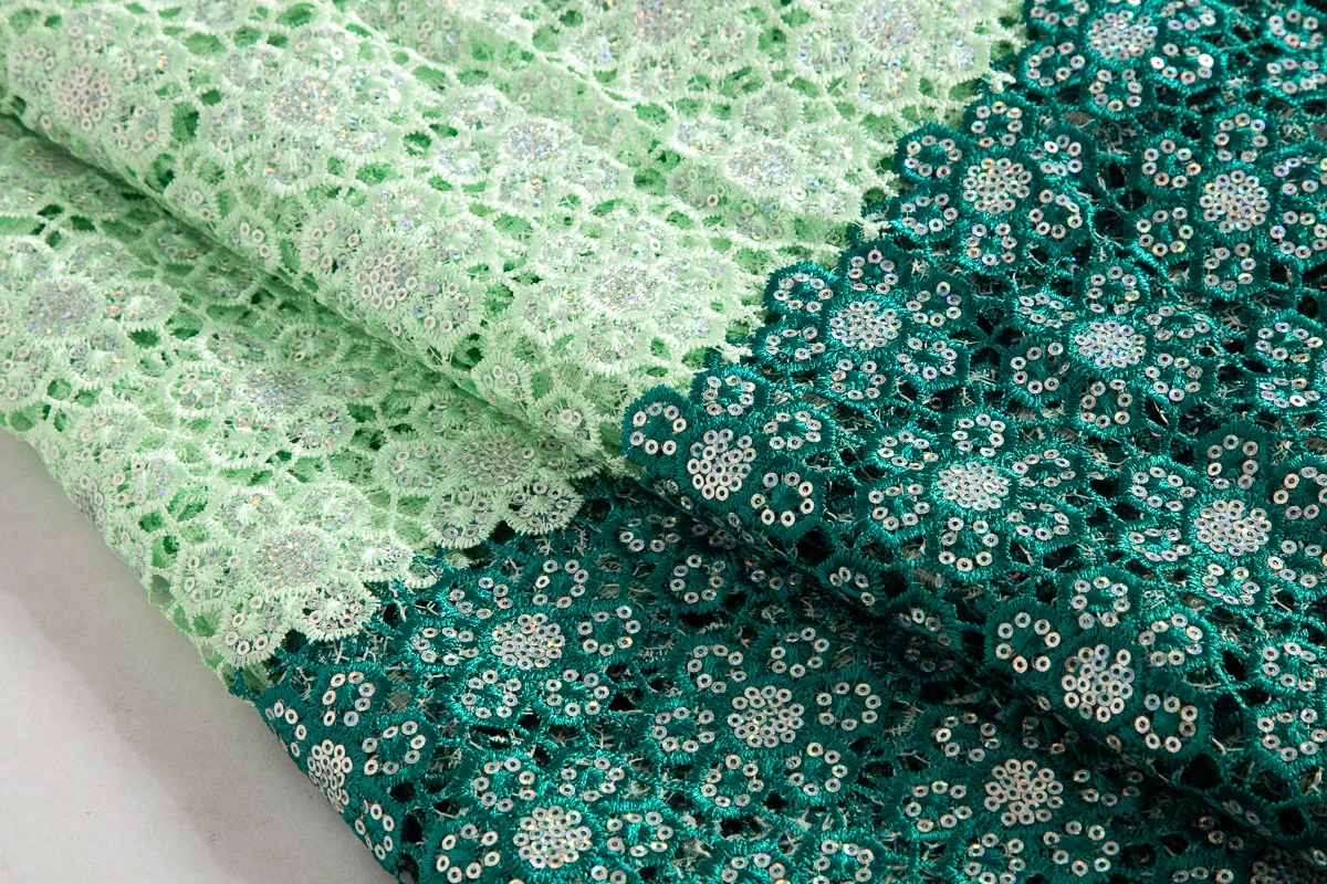 Kalume African Two Color Water Soluble Guipure Lace Fabric 2024 High Quality Nigerian French Cord Lace Fabric For Wedding F3671