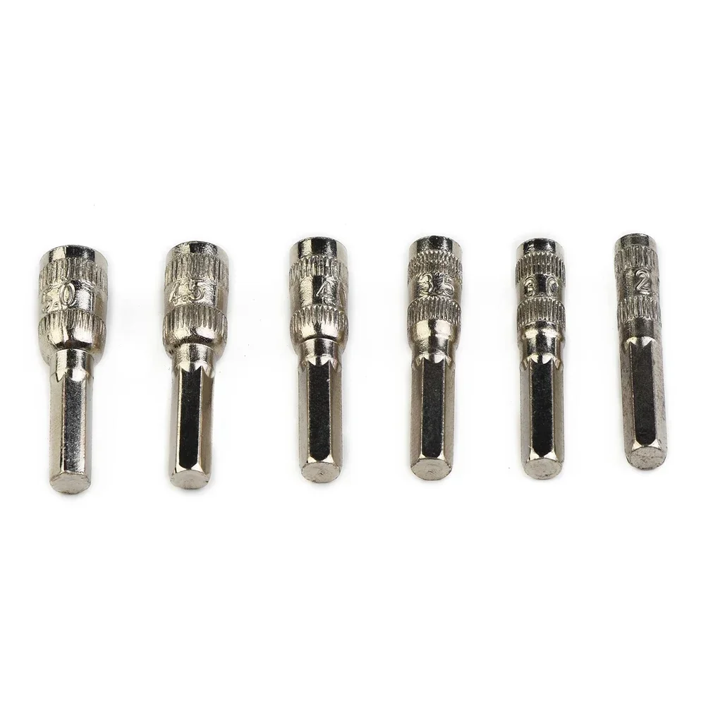 6 Point Hex Socket 6 In 1 6Points 6pcs/Set Shank Accessories Silver Tone Bolts Socket Driver For Car Repairing