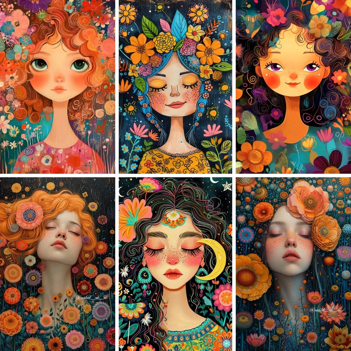 

Diamond Painting Kits Full Square Drill Lady with Flowers in Her Hair Diamond Arts Gems Painting Elegant Feminine Beauty Artwork