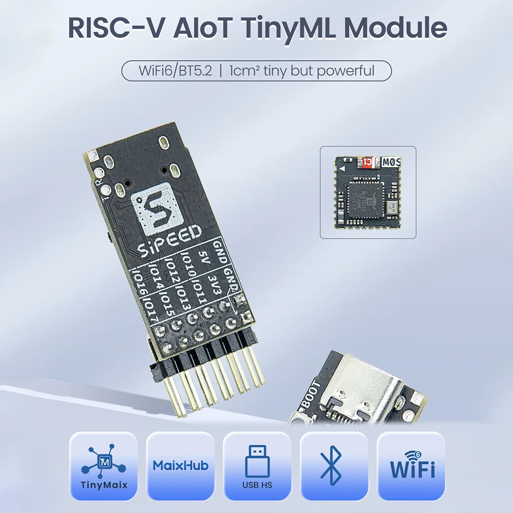 Sipeed M0S Dock Tinyml RISC-V BL616 Wireless Wifi6 Module Development Board Bluetooth-compatible 5.2 Support for Zigbee