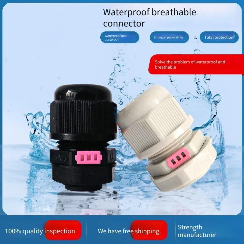 Nylon M12 Waterproof Breathable Valve Integrated Connector M16 Cable Wire Lock Gelan Head M20 for Secure Cable Management