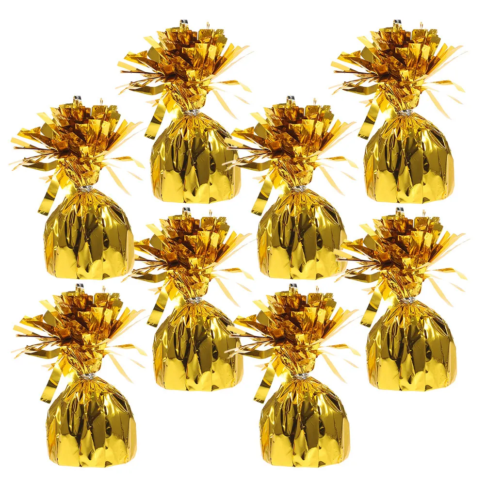 

8Pcs Balloon Weights Gold Foil Metallic Heavy Duty Balloon Holders for Helium Party Decorations Festival Accessories
