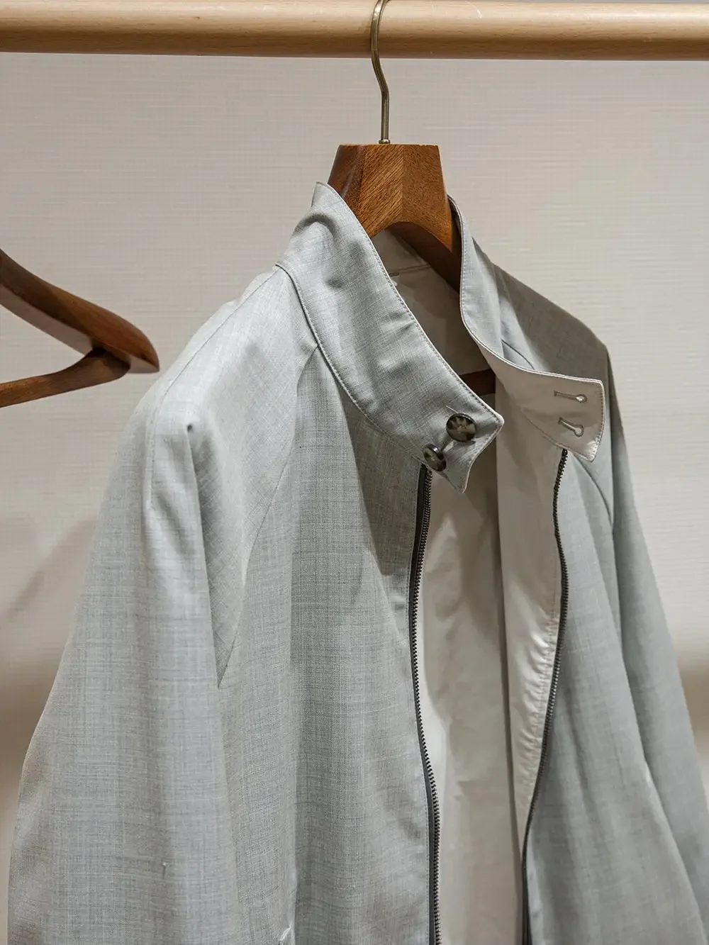 

BS wool blend old money style men's double-sided stand-up collar jacket