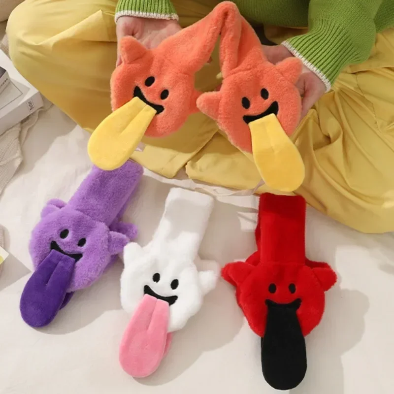 Mulheres engraçadas dos desenhos animados peluches Earmuffs, tampas de ouvido quentes, proteção de ouvido bonito, edição coreana, estudantes, proteção calorosa, inverno