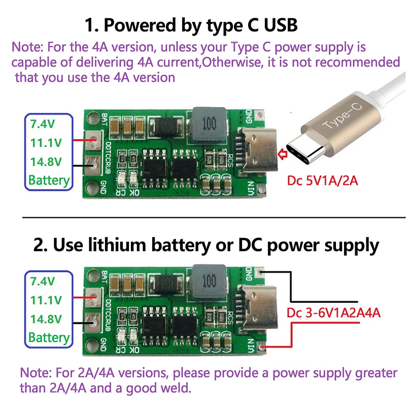 2S 3S 4S 1-4A Booster Module Lithium Polymer Lithium Ion Battery Charging Module Step-Up Boost LiPo Polymer Li-Ion Charger