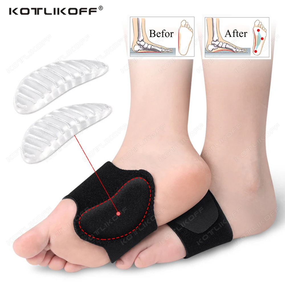 Orthotic Arch Support Insoles For Flat Foot Cushion Aid Feet Cushioned Pain Arch Foot Care Adjustable Correction Sleeves Insert