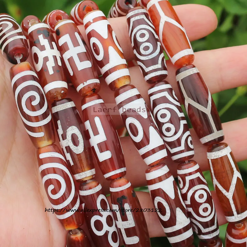 3pcs Around 28-30mm Many patterns Red&Black Tibet Dzi Agat,Lucky Symbol,Powerful Amulet,For DIY Jewelry Making !