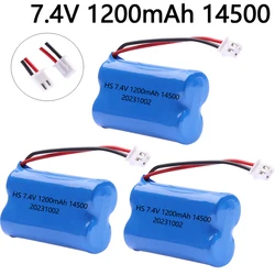 7.4V 1200mAh 14500 Li-ion Battery for RC toys Cars Tank Robot Electric water gun 7.4V rechargeable high capacity lithium battery