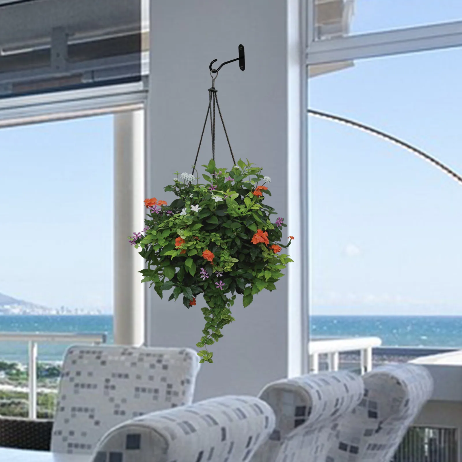 2Sets Ceiling Hooks for Hanging Plants Indoor Outdoor Plant Holders Wall Hook Planters Hangers Flower Basket Wind Chimes
