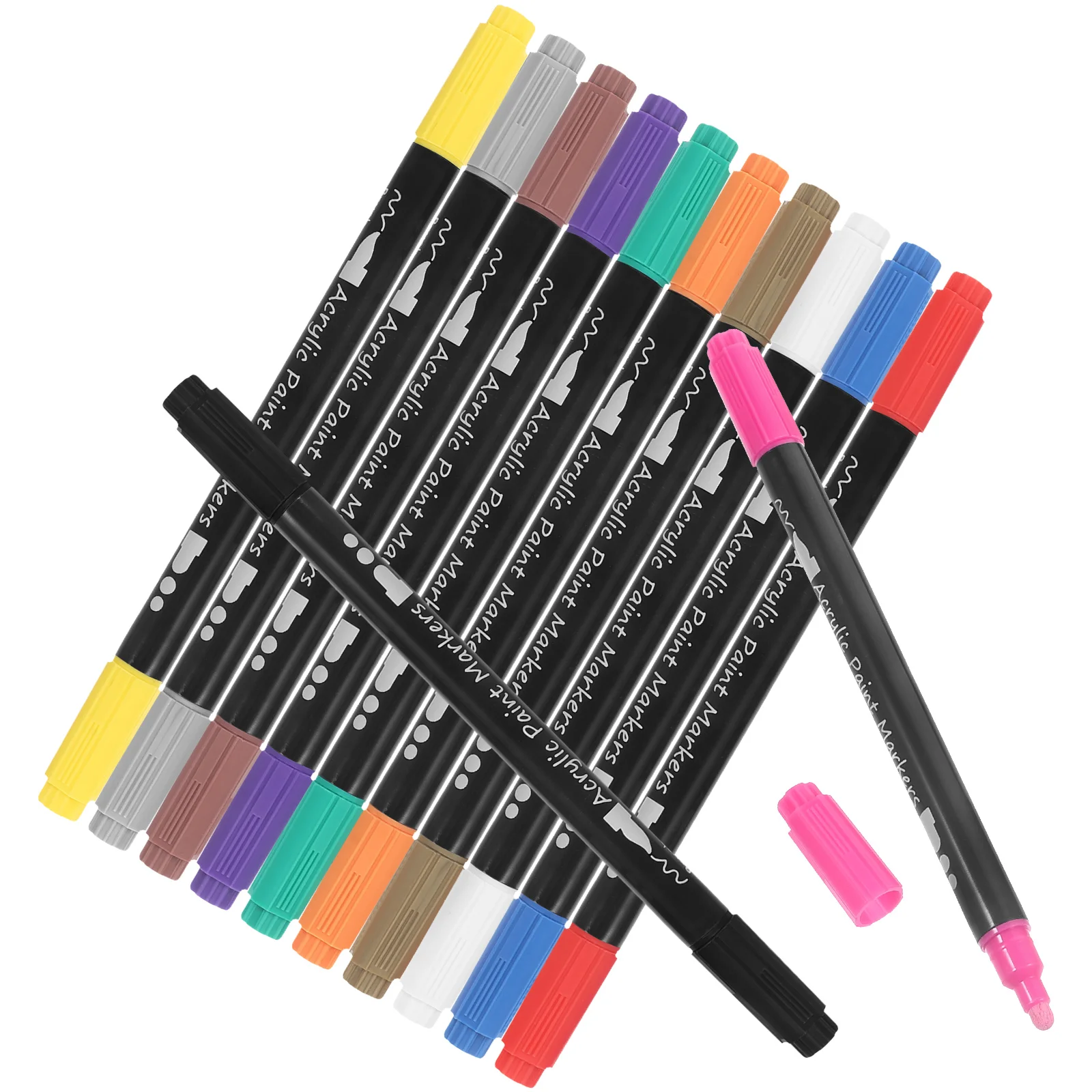 

Double-headed Acrylic Pen Paint Supplies for Adults Calligraphy Markers Dual Tip Kit Drawing Pens Glass