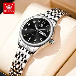 OLEVS Elegant Original Best Selling Trend Stainless Steel Women Watch Calendar Luminous Waterproof Fashion Quartz Women's Watch