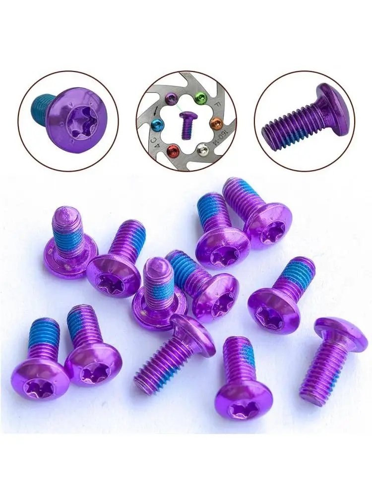 AliExpress MEROCA 12pcs/set M5x10mm Bicycle Brake Disc Screws Bike Disc Brake Bolts T25 Torx Screws Purple Shelf Screw