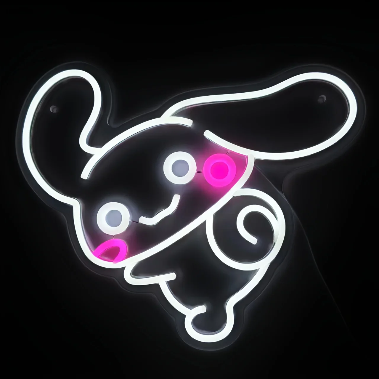 

Неоновая вывеска Sanrio Bunny Long Ears Smile Face, розовый светодиодный настенный светильник с регулируемой яркостью, питание от USB, для комнаты девочек, декор для дома и кафе в стиле Kawaii