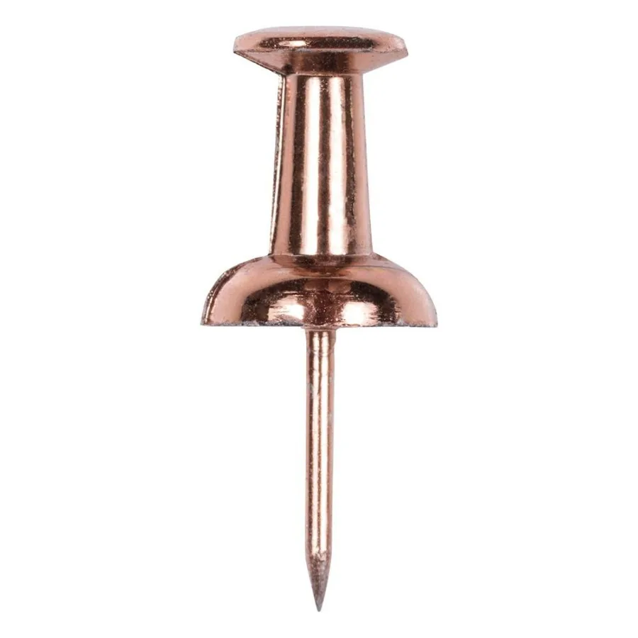 Rose Gold Push Pins for Office and Home Use 1 Inch Length 100 Pieces per Pack Stylish and Durable Metal Push Pins for Bulletin