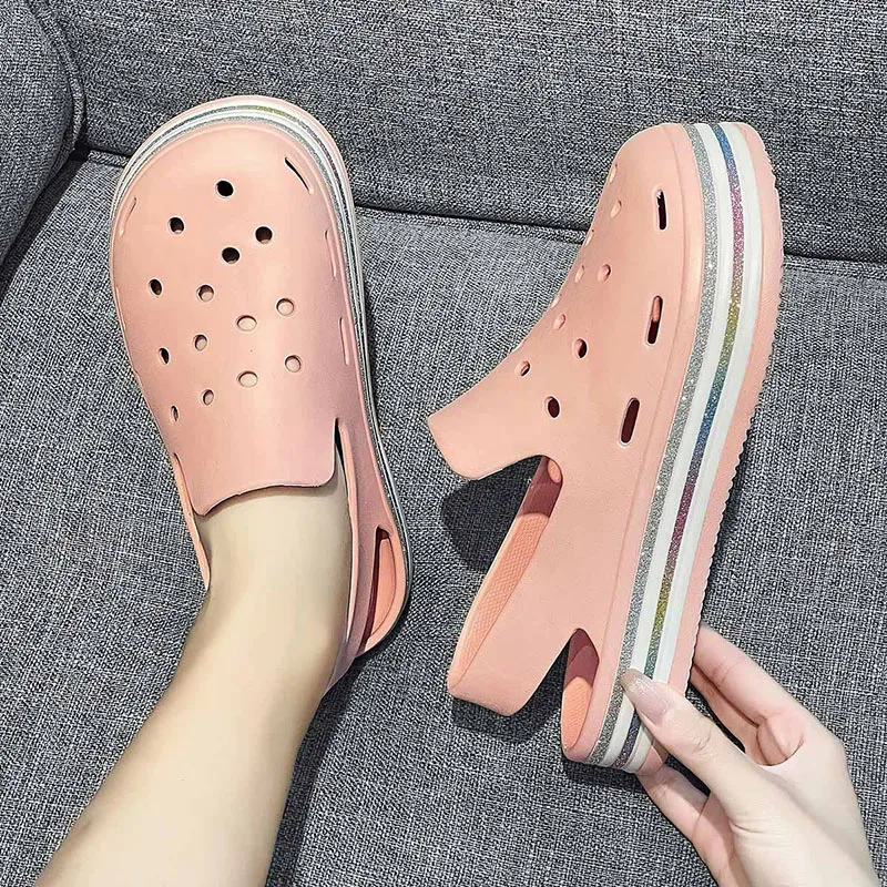Fashion Summer Sandals Women Slippers Soft Bottom Non-slip Beach Sandals Slip On Shoes Women Slippers Breathable Flat Sandals