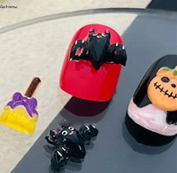 

【WHB】30pcs Halloween Nail Art Charm 3D Kawaii Pumpkin Ghost Halloween Resin Decorations Cartoon Clown Mini Figurines Nail DIY