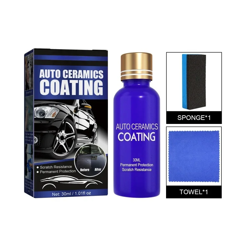 Car Paint Care Hydrophobic Polish Coating Agent with Sponge Car Ceramic Coating Liquid Waterproof Car Repairing Spray Dustproof