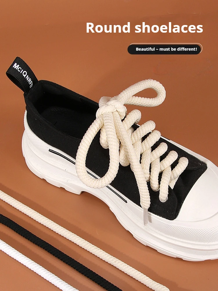 8 mm dicke, hochwertige, runde Schnürsenkel für Laufschuhe, 100/120/140/160 cm, Schnürsenkel für Stiefel, Schuhzubehör, 2 Stück/6 Stück. – Detail 1